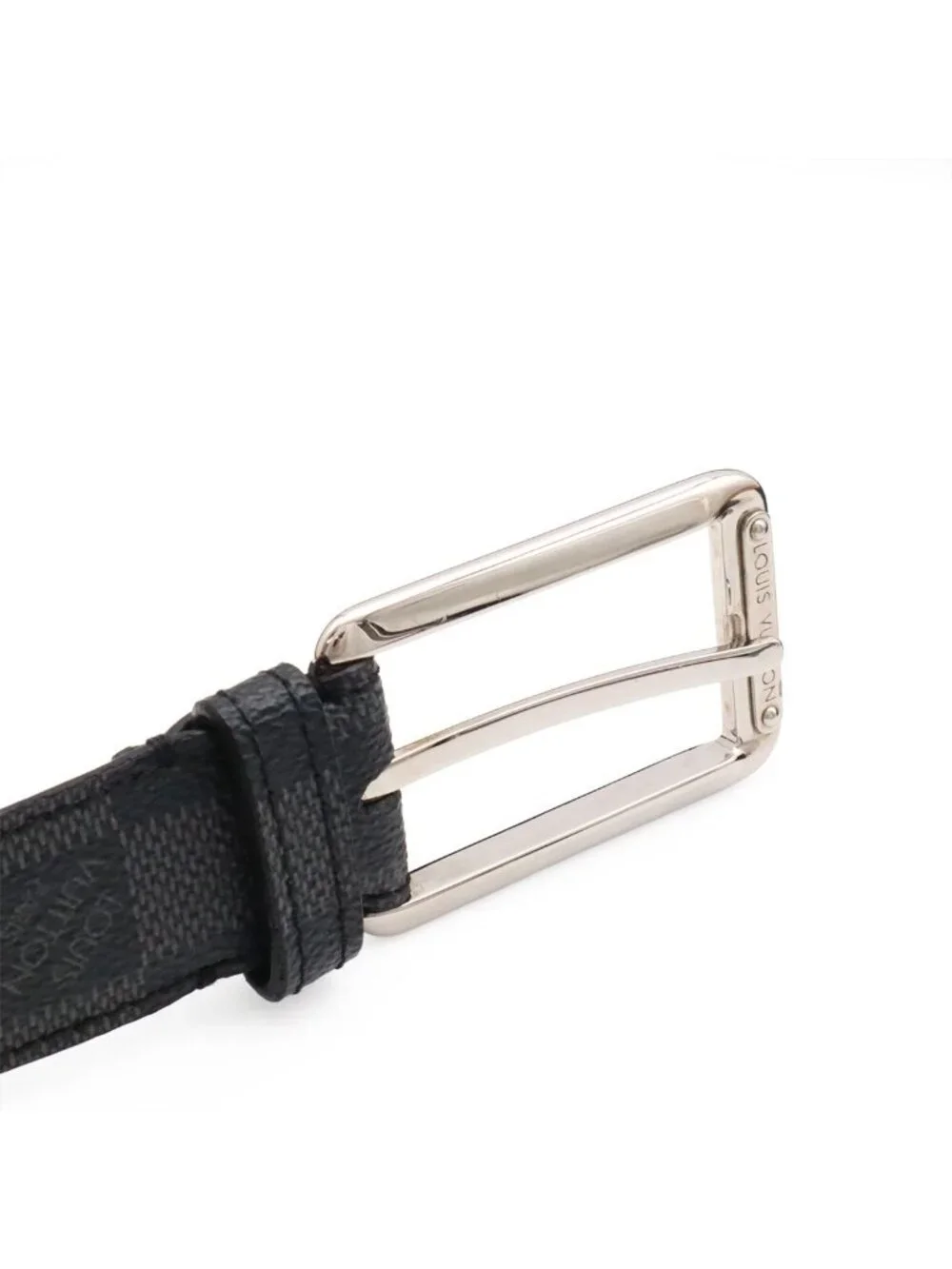 Louis Vuitton Damier Graphite Ceinture Force Belt Silver